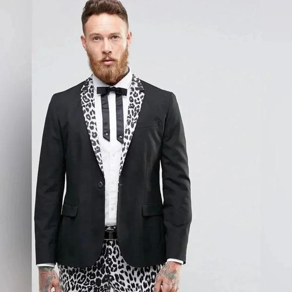 Religion Skinny Blazer With Leopard Lapel size medium - Picture 5 of 17